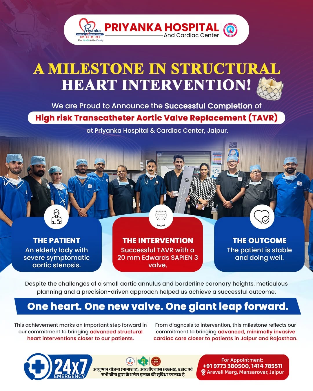 A Major Milestone in Advanced Cardiac Care: Successful High-Risk TAVR at Priyanka Hospital & Cardiac Centre