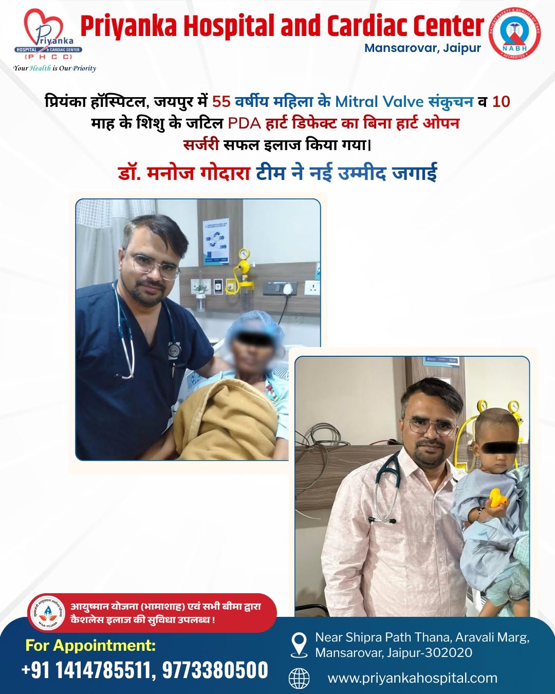 Two Remarkable Cardiac Success Stories at Priyanka Hospital, Jaipur!