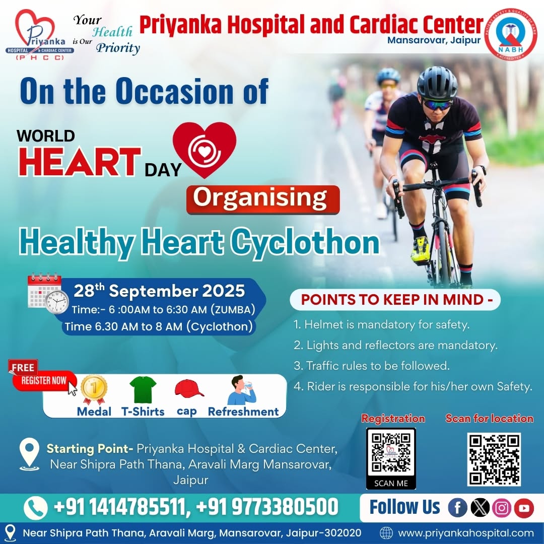 Priyanka Hospital Organises Healthy Heart Cyclothon on World Heart Day